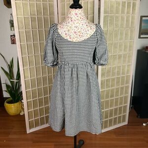 Tuckernuck Pomander Palace Abigail Gingham Puff Sleeve Mini Dress Size M